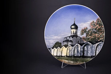 Блюдо декоративное 350 мм, Мужской монастырь, форма Круглая арт 60.03866.00.2