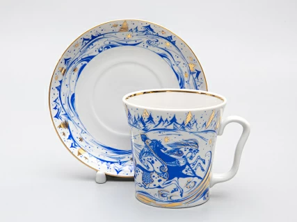 Бокал с блюдцем 360 мл форма Ленинградский рисунок Тройка арт. 81.10486.00.1, 