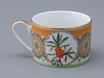 Чашка с блюдцем 250 мл в подарочной упаковке форма Соло рисунок Облепиха сибирская, арт. 81.33948.00.1