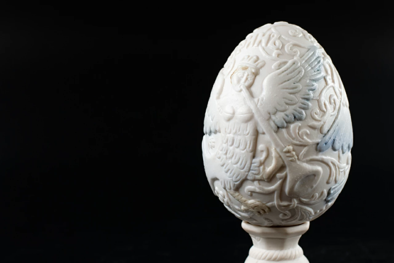 Яйцо пасхальное Птица-Сирин Белый, арт 60.05961.00.1, 