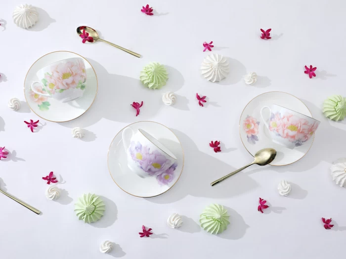 Чашка с блюдцем форма Весенняя-2 рисунок Нежный пион (сиреневый), арт. 81.28781.00.1, 