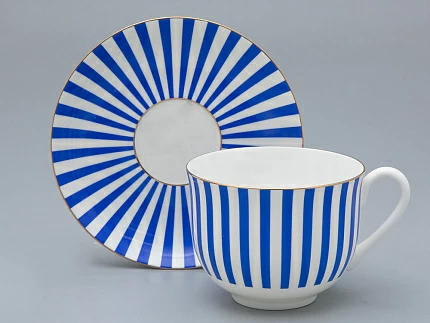 Чашка с блюдцем чайная форма Ландыш рисунок Да и нет Лазурный, арт. 81.32280.00.1 Чашка с блюдцем чайная форма Ландыш рисунок Да и нет Лазурный, арт. 81.32280.00.1