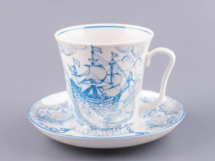 Бокал с блюдцем 360 мл форма Ленинградский рисунок Бригантина арт. 81.11000.00.1, 