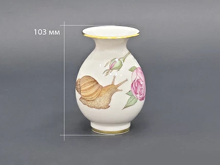 Ваза для цветов форма Березка №6 рисунок Улитка и розовый куст арт. 60.09237.00.5 Ваза для цветов форма Березка №6 рисунок Улитка и розовый куст арт. 60.09237.00.5