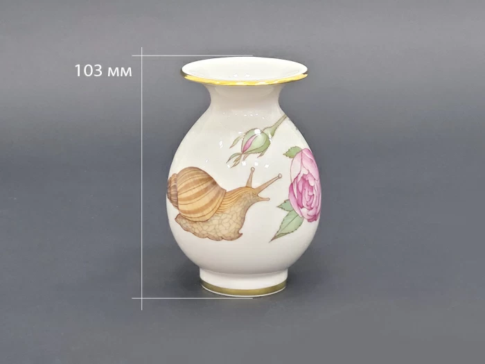 Ваза для цветов форма Березка №6 рисунок Улитка и розовый куст арт. 60.09237.00.5, 