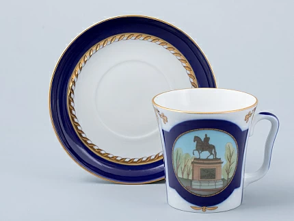 Бокал с блюдцем форма Ленинградский рисунок Прадеду правнук арт. 81.31478.00.1 Бокал с блюдцем форма Ленинградский рисунок Прадеду правнук арт. 81.31478.00.1