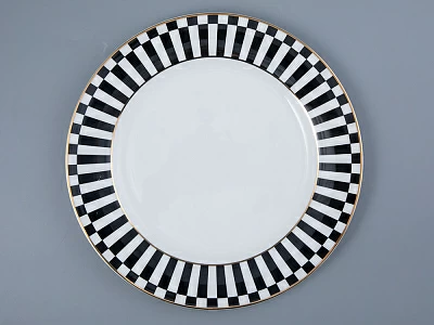 Тарелка плоская 270 мм форма Стандартная 2 рисунок Да и нет Черный арт. 80.45833.00.1