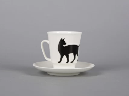 Чашка с блюдцем кофейная 165 мл форма Майская рисунок Мотыльки арт. 81.30661.00.1,  Чашка с блюдцем кофейная 165 мл форма Майская рисунок Мотыльки арт. 81.30661.00.1,