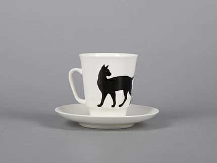 Чашка с блюдцем кофейная 165 мл форма Майская рисунок Мотыльки арт. 81.30661.00.1 Чашка с блюдцем кофейная 165 мл форма Майская рисунок Мотыльки арт. 81.30661.00.1