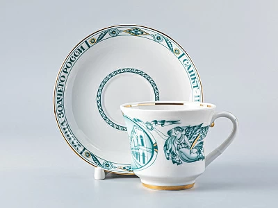 Чашка с блюдцем чайная 220 мл форма Банкетная рисунок Улица зодчего Росси арт. 81.14850.00.1