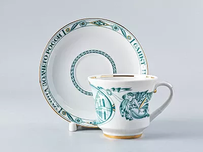 Чашка с блюдцем чайная 220 мл форма Банкетная рисунок Улица зодчего Росси арт. 81.14850.00.1