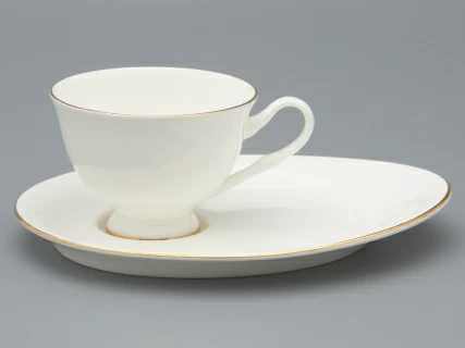 Чашка с блюдцем чайная на ножке форма Премиум рисунок Золотая лента, арт. 81.33527.00.1, 