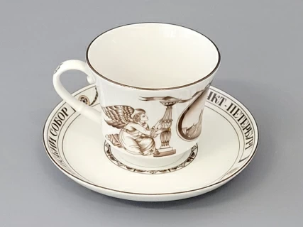 Чашка с блюдцем чайная 220 мл форма Банкетная рисунок Исаакиевский собор арт. 81.14849.00.1, 