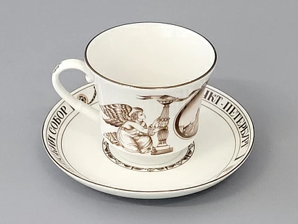 Чашка с блюдцем чайная 220 мл форма Банкетная рисунок Исаакиевский собор арт. 81.14849.00.1