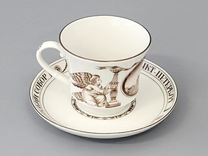 Чашка с блюдцем чайная 220 мл форма Банкетная рисунок Исаакиевский собор арт. 81.14849.00.1, 