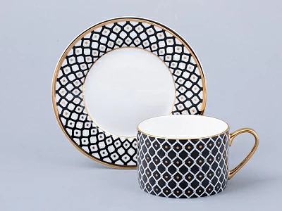 Чашка с блюдцем 250 мл форма Идиллия рисунок Неро арт. 81.31117.00.1 Чашка с блюдцем 250 мл форма Идиллия рисунок Неро арт. 81.31117.00.1