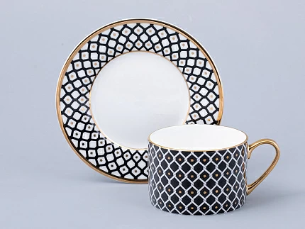 Чашка с блюдцем 250 мл форма Идиллия рисунок Неро арт. 81.31117.00.1 Чашка с блюдцем 250 мл форма Идиллия рисунок Неро арт. 81.31117.00.1