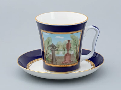 Бокал с блюдцем форма Ленинградский рисунок Порфировая ваза арт. 81.31477.00.1