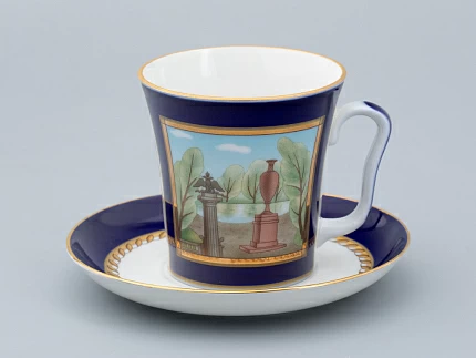 Бокал с блюдцем форма Ленинградский рисунок Порфировая ваза арт. 81.31477.00.1 Бокал с блюдцем форма Ленинградский рисунок Порфировая ваза арт. 81.31477.00.1