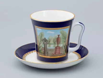 Бокал с блюдцем форма Ленинградский рисунок Порфировая ваза арт. 81.31477.00.1