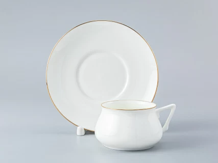 Чашка с блюдцем кофейная 180 мл.,  форма Билибина 1, рисунок Золотой кантик арт. 81.15455.00.1, 