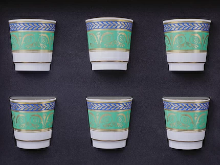 Подарочный набор стопки и икорница рис. Золотой арт. 81.30556.00.1