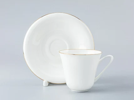 Чашка с блюдцем чайная 200 мл форма Сад рисунок Золотой кантик арт. 81.19124.00.1, 