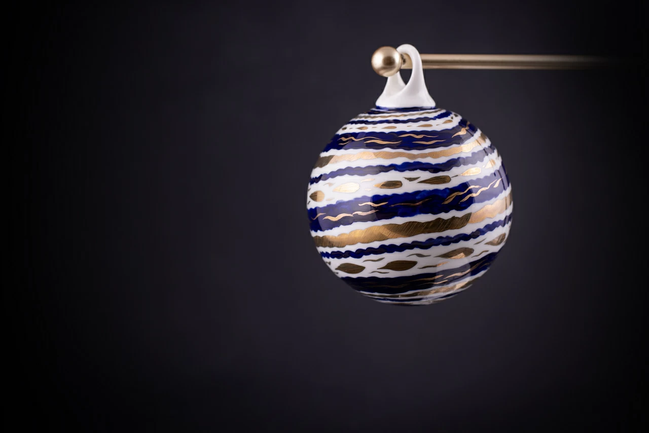 Елочная игрушка Шар, рисунок Реченька, арт 60.15219.00.1, 