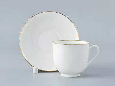 Чашка с блюдцем кофейная 180 мл форма Ландыш рисунок Золотой кантик арт. 81.14287.00.1