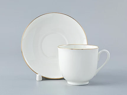 Чашка с блюдцем кофейная 180 мл форма Ландыш рисунок Золотой кантик арт. 81.14287.00.1