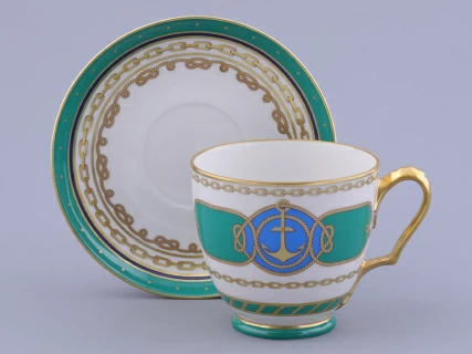 Сервиз чайный форма Александр III рисунок Морская держава, 6 персон 14 предметов, арт. 81.27329.00.1, 