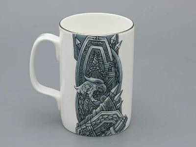 Подарочный набор Бокал с блюдцем и крышкой форма Топ рисунок Слава Веков платина, арт. 81.33063.00.1