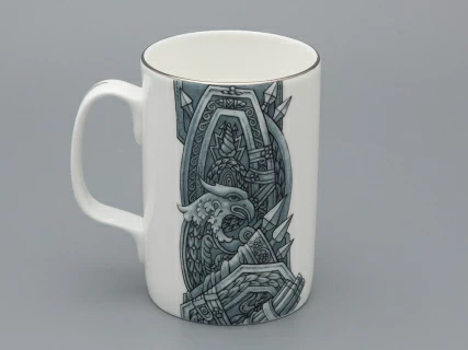 Подарочный набор Бокал с блюдцем и крышкой форма Топ рисунок Слава Веков платина, арт. 81.33063.00.1, 