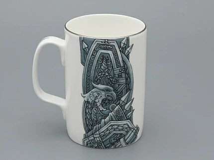 Подарочный набор Бокал с блюдцем и крышкой форма Топ рисунок Слава Веков платина, арт. 81.33063.00.1