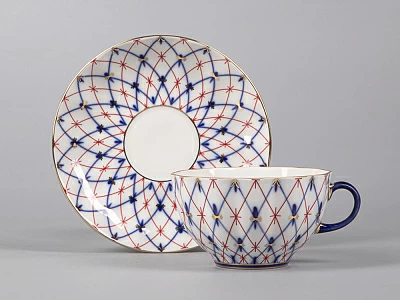 Чашка с блюдцем форма Тюльпан  рисунок Сетка 1950, арт. 81.30860.00.1