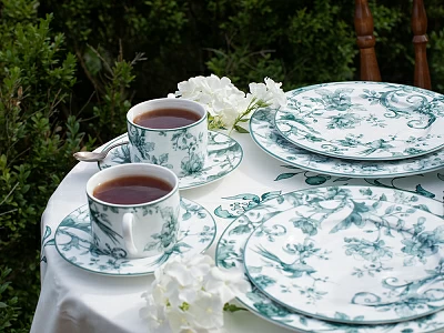 Тарелка мелкая 270 мм. форма Европейская Рисунок Monplaisir Green, арт. 80.48340.00.1