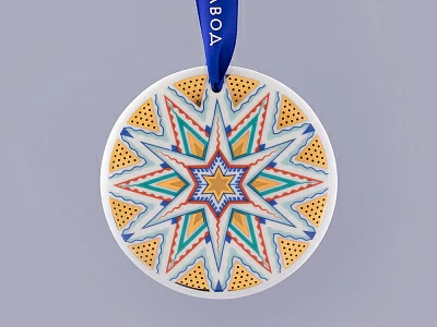 Подарочный набор Ёлочная игрушка, форма Сфера, рисунок Три стихии Змея, арт. 81.32609.00.1