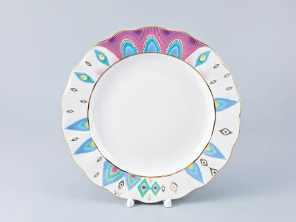 Тарелка мелкая 270 мм. форма Тюльпан рисунок Перо павлина, арт. 80.97651.00.1, 