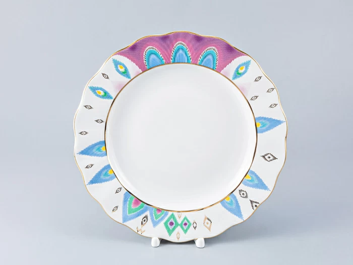 Тарелка мелкая 270 мм. форма Тюльпан рисунок Перо павлина, арт. 80.97651.00.1, 