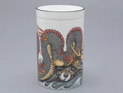 Бокал с крышкой и блюдцем в подарочной упаковке, форма top. рисунок TATTOO Dragon арт. 81.31627.00.1