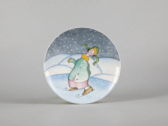 Декоративная тарелка 195 мм форма Эллипс рисунок Зима. Мальчик арт. 81.31054.00.1, 