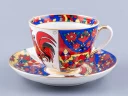 Чашка с блюдцем чайная 250 мл форма Весенняя рисунок Народные узоры арт. 81.18073.00.1, 