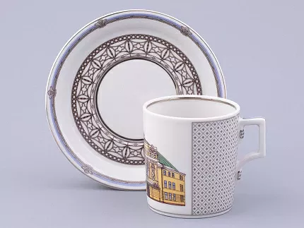 Сервиз чайный на 6 персон 21 предмет, форма Гербовая, рисунок Серебряный город, арт. 81.32583.00.1