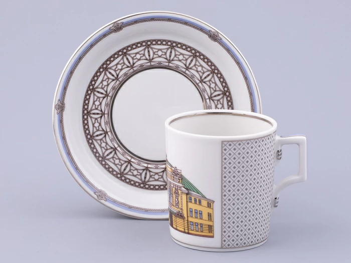 Сервиз чайный на 6 персон 21 предмет, форма Гербовая, рисунок Серебряный город, арт. 81.32583.00.1,  Сервиз чайный на 6 персон 21 предмет, форма Гербовая, рисунок Серебряный город, арт. 81.32583.00.1,