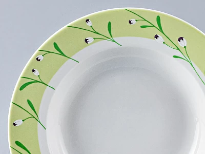 Тарелка 220 мм форма Глубокая, рисунок Весенний бриз, арт. 80.98407.00.1