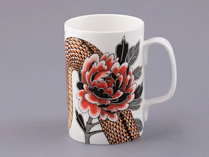 Бокал с блюдцем и крышкой в подарочной упаковке, форма top, рисунок TATTOO SERPENTA , арт. 81.32804.00.1 Бокал с блюдцем и крышкой в подарочной упаковке, форма top, рисунок TATTOO SERPENTA , арт. 81.32804.00.1