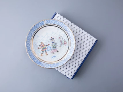 Декоративная тарелка 195 мм форма Эллипс рисунок Зимняя забава арт. 80.09999.00.1, 