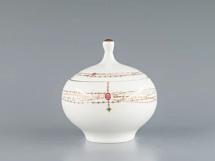 Сахарница форма Яблочко, рисунок Золотой медальон 250 мл арт. 80.65392.00.1 Сахарница форма Яблочко, рисунок Золотой медальон 250 мл арт. 80.65392.00.1