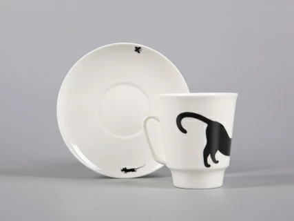 Чашка с блюдцем кофейная 165 мл., форма Майская, рисунок Кошки-мышки арт. 81.30660.00.1, 