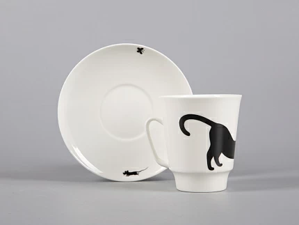 Чашка с блюдцем кофейная 165 мл форма Майская рисунок Кошки-мышки арт. 81.30660.00.1 Чашка с блюдцем кофейная 165 мл форма Майская рисунок Кошки-мышки арт. 81.30660.00.1